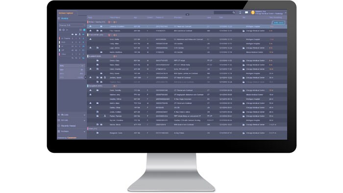 Ecrã da interface do orquestrador de fluxo de trabalho num monitor