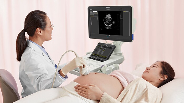 Máquina de ultrassom em uso