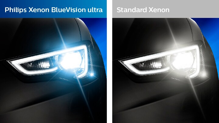 Xenon bluevision ultra comparada com visão normal